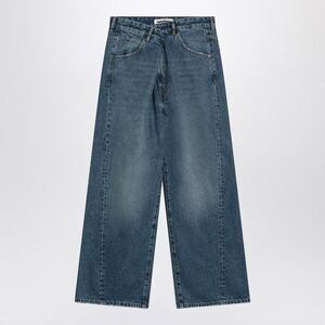 DARKPARK Asymmetric Waist Wide Leg Jeans Men BLUE Pants